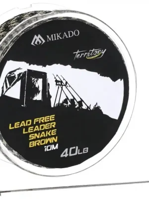 Značkový MIKADO Pletenka - LEAD FREE LEADER Brown 40lb/10m AMC-LFL40