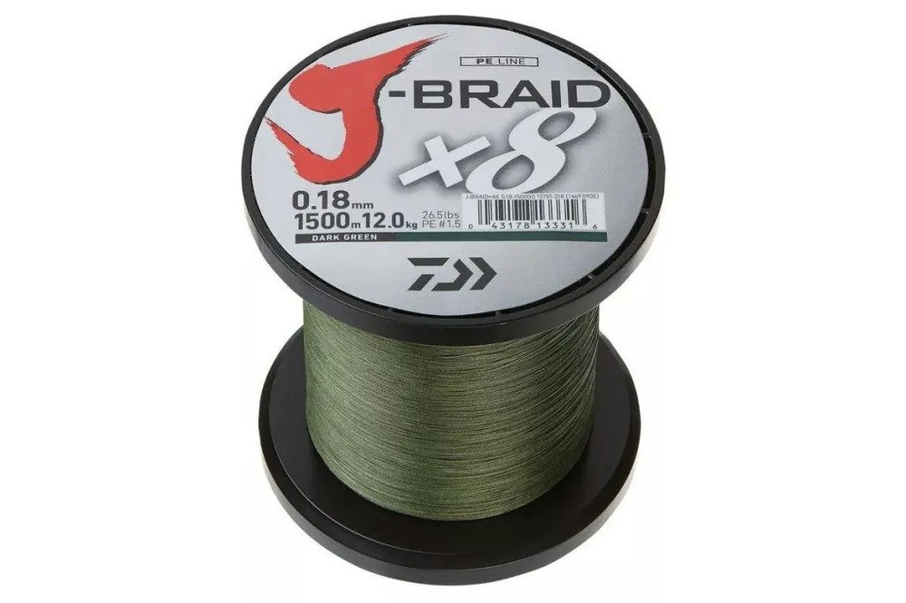 DAIWA J-Braid X8 Dark Green - METRÁŽ 0,28mm 26,5kg Poslední Šance