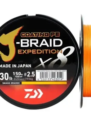 Nízká Cena DAIWA Splétaná šnůra J-Braid Exped. smash orange - METRÁŽ 0,16 mm 9,8 kg