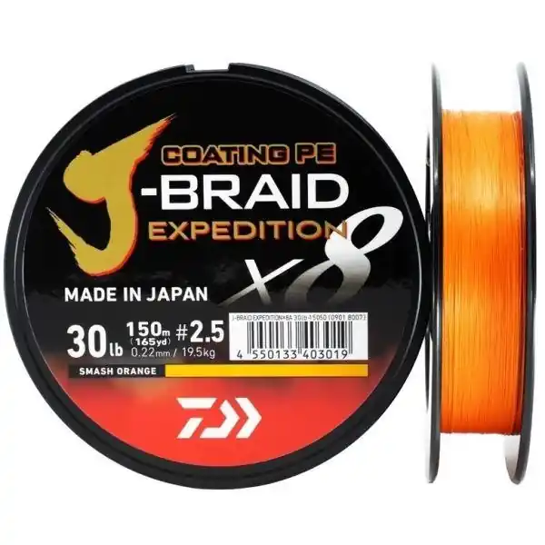 Nízká Cena DAIWA Splétaná šnůra J-Braid Exped. smash orange - METRÁŽ 0,16 mm 9,8 kg