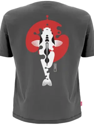 KUMU Tričko Rising Sun Grey Tee M Levný