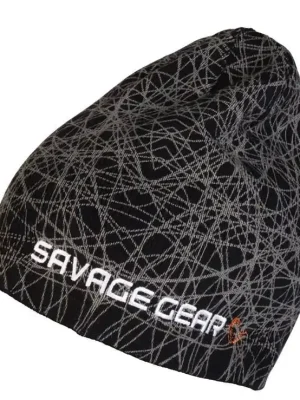 Autentický SAVAGE GEAR Čepice Knit Geometry Beanie Black