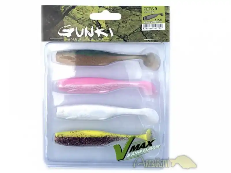Nová Kolekce GUNKI Gumová nástraha Peps Dark Water Kit 7 cm 4 ks