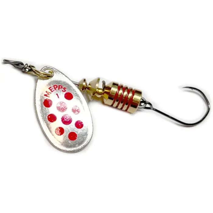 Objednat Nyní Třpytka Mepps Aglia Decoree stříbrná/červená 2 Single Hook