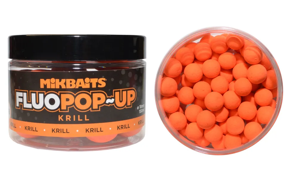 Cenový Hit Boilies Mikbaits Fluo Pop-Up - Krill - 10 mm