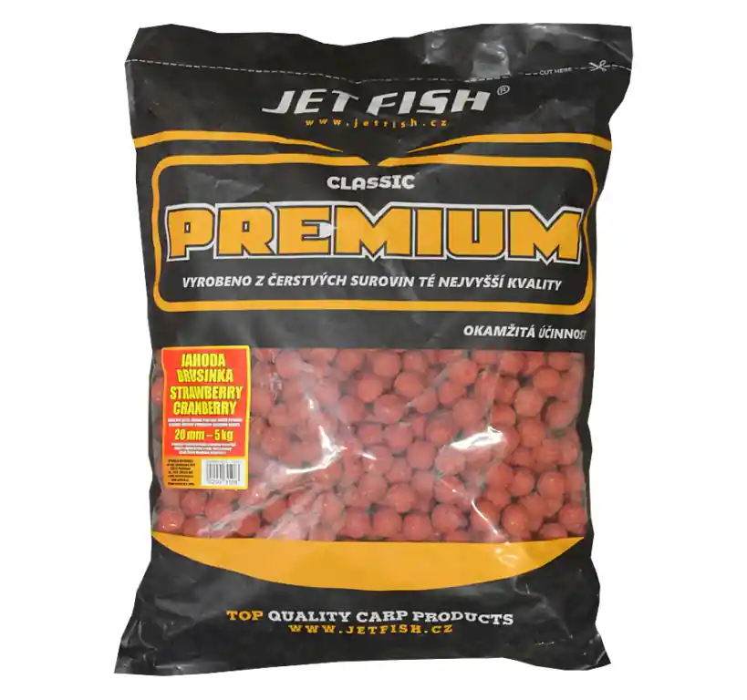 Sleva Boilies Jet Fish Premium Classic - Jahoda / Brusinka - 24 mm / 5 kg