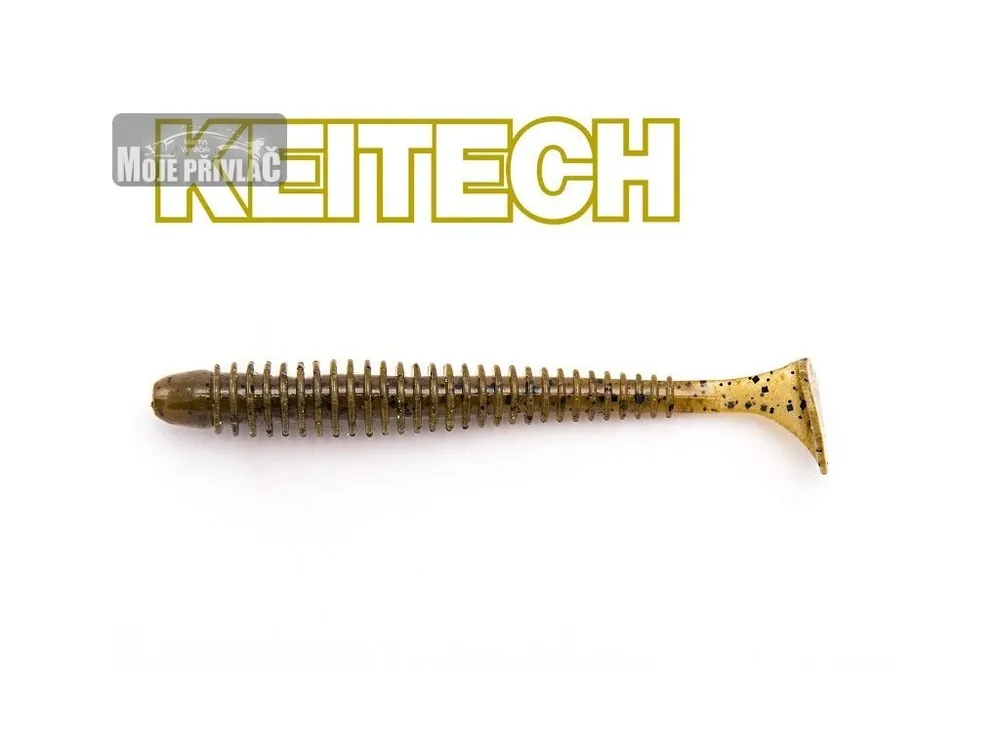 Rychlé Dodání Gumová Nástraha Keitech Swing Impact 4", 10cm Green Pumpkin PP (8ks)
