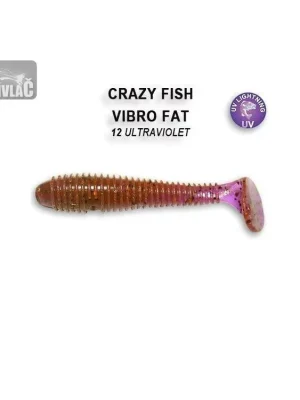 Gumová nástraha Crazy Fish Vibro Fat 7,1cm 12 Ultraviolet (5ks) Cenová Bomba