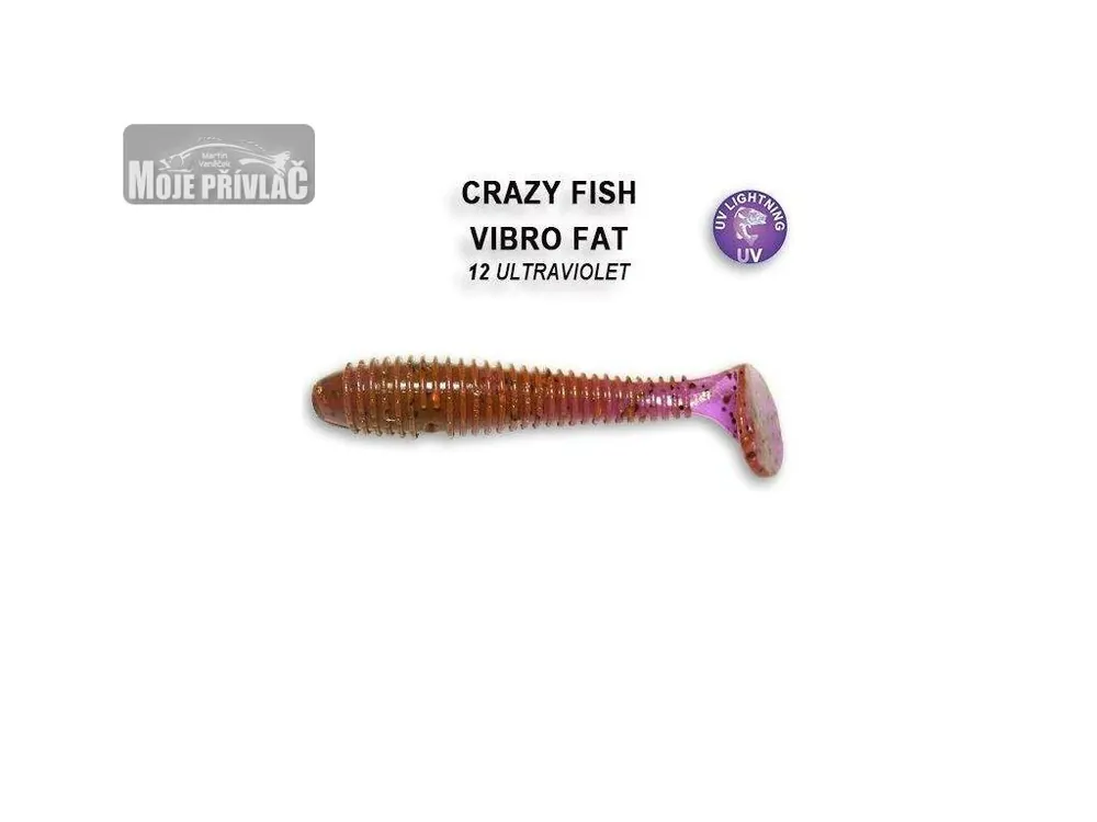 Gumová nástraha Crazy Fish Vibro Fat 7,1cm 12 Ultraviolet (5ks) Cenová Bomba
