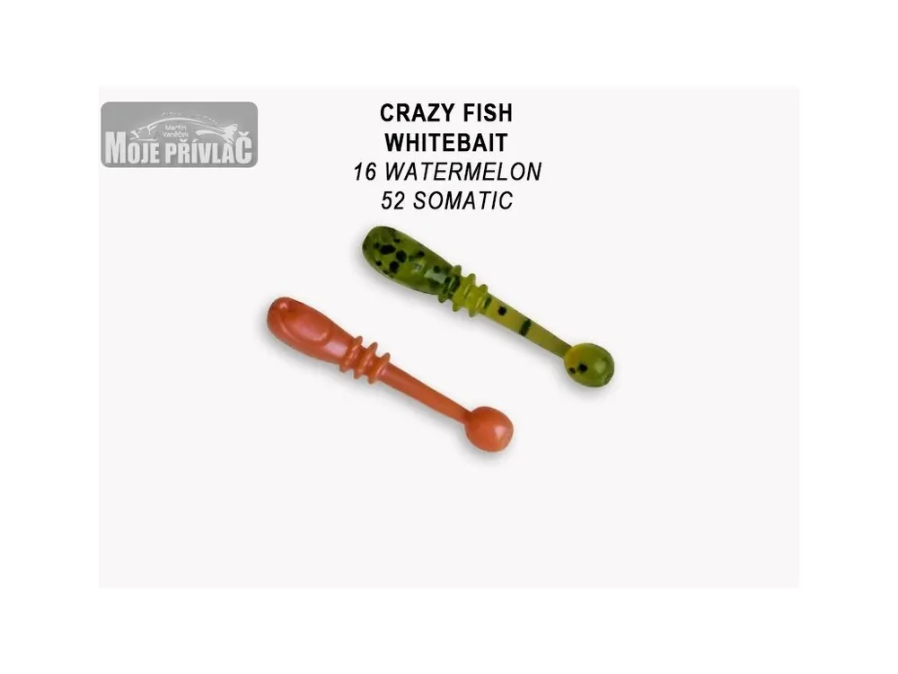 Nejprodávanější Gumová nástraha Crazy Fish Whitebait 2cm 16 Watermelon - 52 Somatic (20ks)