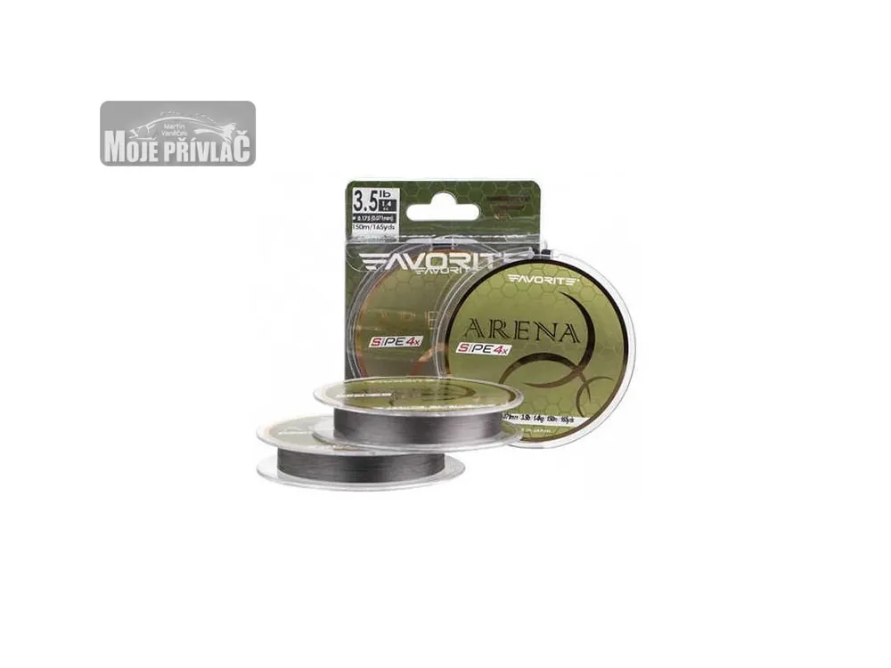 Pletená šňůra Favorite Arena PE 4X - 0,071mm, 1,4kg Silver Gray 150m Ihned K Objednání