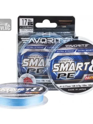 Cenová Bomba Pletená šňůra Favorite Smart PE 8X - 0,171 mm, 8,7kg Sky Blue 150 m