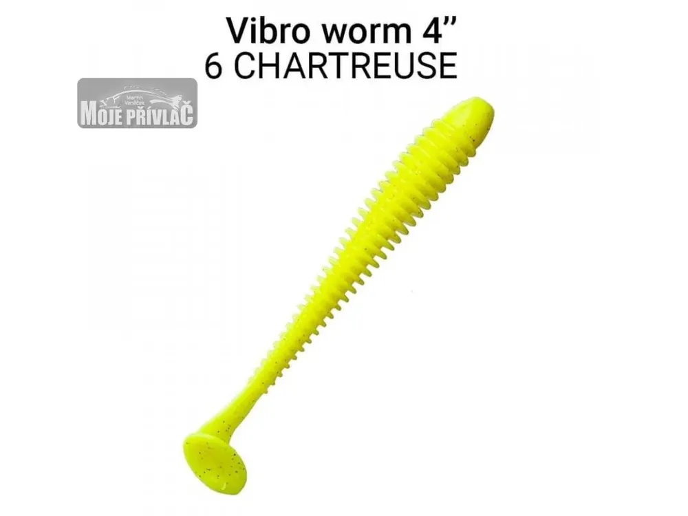 Must-Have Gumová nástraha Crazy Fish Vibro Worm 10cm 06 Chartreuse (5ks)