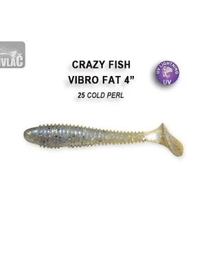 Jen Po Omezenou Doba Gumová nástraha Crazy Fish Vibro Fat 10cm 25 Cold pearl (4ks)