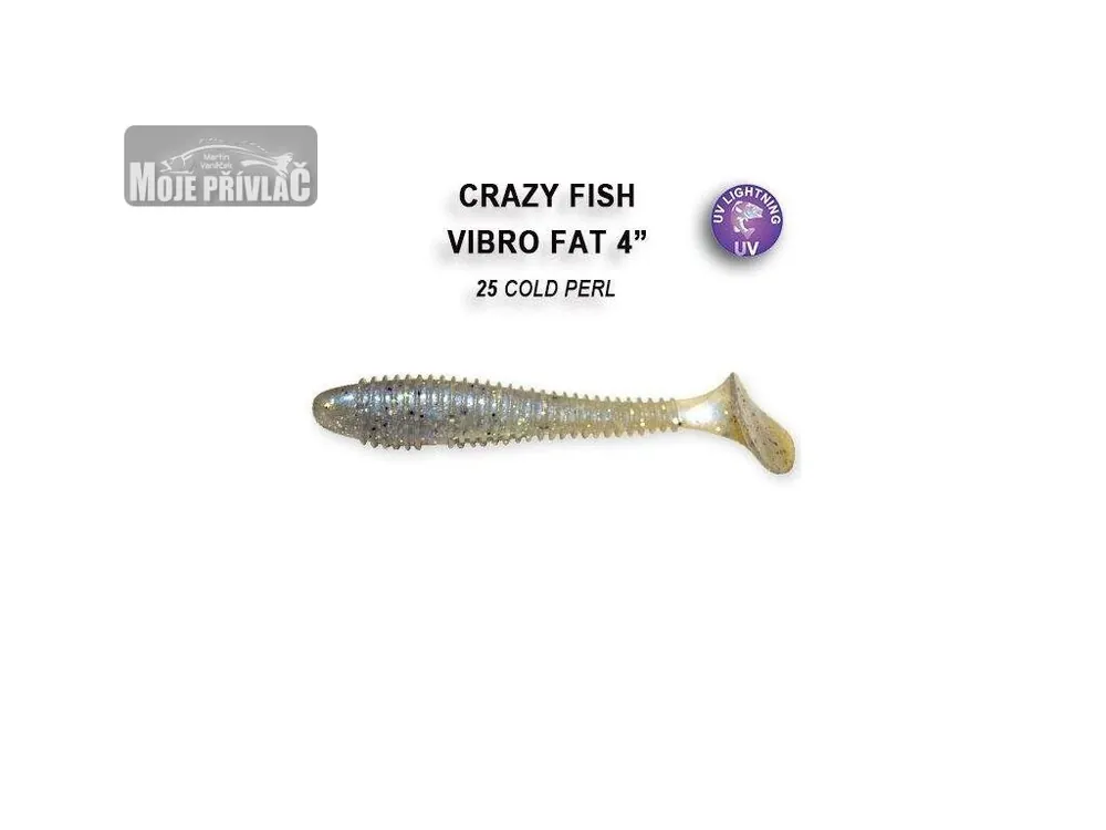 Jen Po Omezenou Doba Gumová nástraha Crazy Fish Vibro Fat 10cm 25 Cold pearl (4ks)