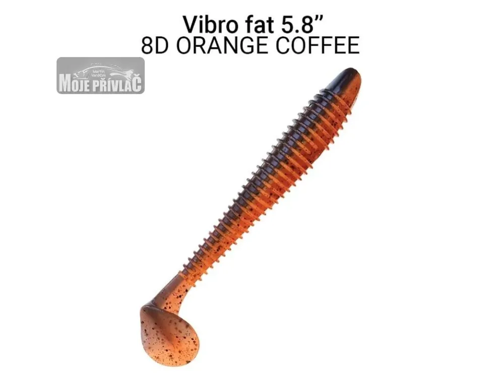Gumová nástraha Crazy Fish Vibro Fat 15cm 8D Orange coffee (3ks) Speciální Cena
