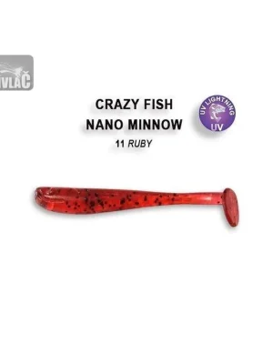 Výprodej Gumová nástraha Crazy Fish Nano Minnow 4cm 11 Ruby (8ks)