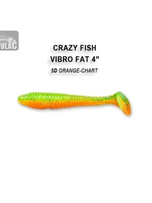 Zlevněný Gumová nástraha Crazy Fish Vibro Fat 12cm 5D Orange-chart (4ks)