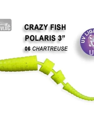 Top Prodej Gumová nástraha Crazy Fish Polaris 6,8cm 06 Chartreuese Floating (8ks)