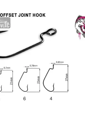 Háček Crazy Fish DN Offset Joint Hook Vel.8 (10ks) Levný