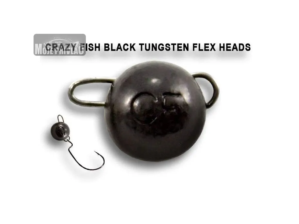 Wolframová čeburaška Crazy Fish Tungsten Flex Head 7g (2ks) Black Oblíbený