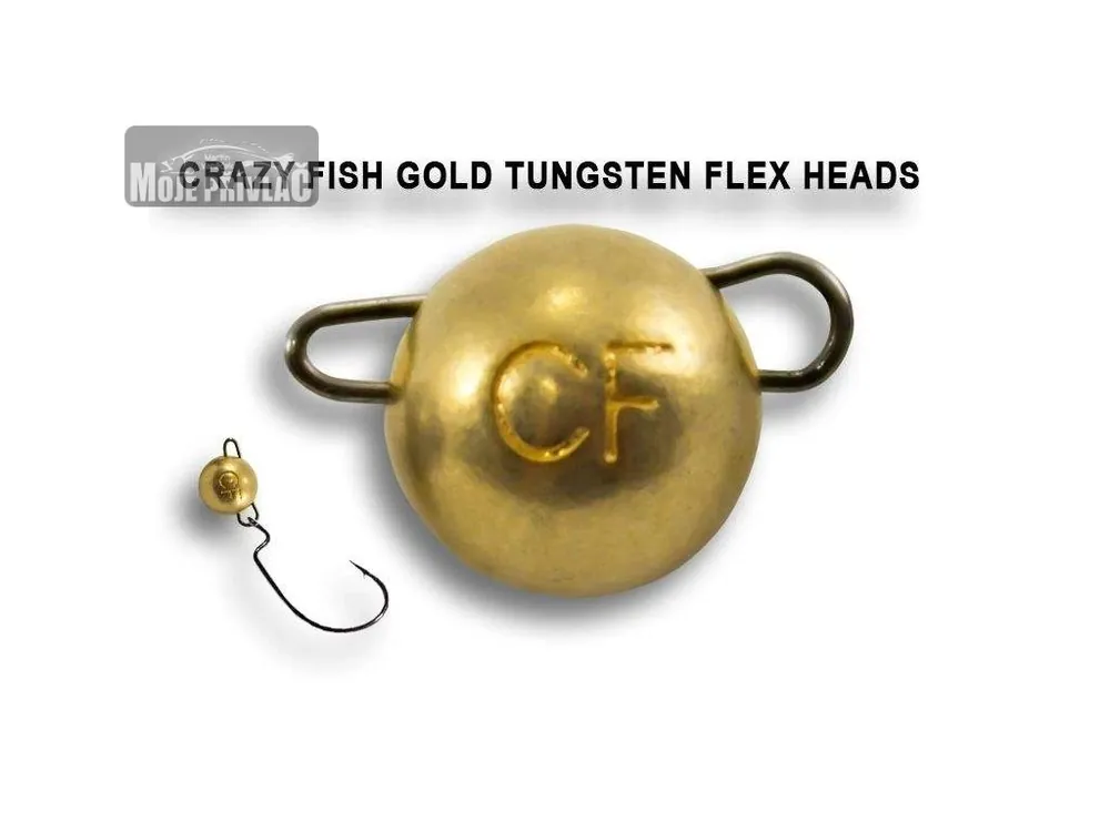Kup Teď Wolframová čeburaška Crazy Fish Tungsten Flex Head 1g (6ks) Gold