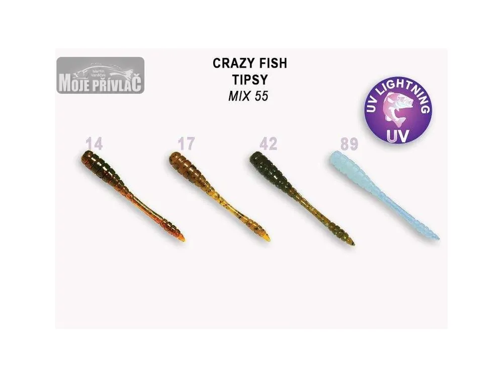 Gumová nástraha Crazy Fish Tipsy 5cm Mix 55 (8ks) Rychlé Dodání