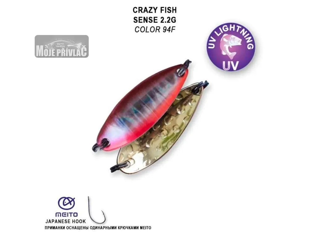 Vysoce Kvalitní Plandavka Crazy Fish Sense 28mm 2,2g color 94F
