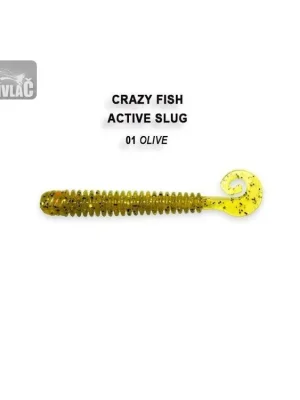 Gumová nástraha Crazy Fish Active slug 7,1cm 01 Olive (8ks) Bezpečná Platba