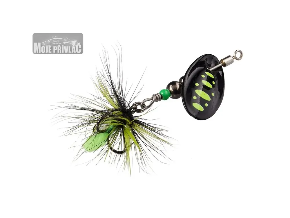Hit Sezóny Rotační třpytka Gunki Dots Fly 2L Full Black-Chart 3,15g
