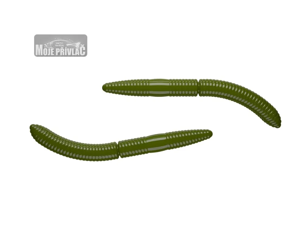 Přímo Od Výrobce Gumová nástraha Libra Lures Fatty D’Worm Tournament 65 Olive 031 (Cheese) – 10ks/bal