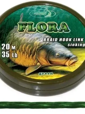Akce Katran Měkká návazcová šňůrka Braided hook links FLORA 15lb 20m