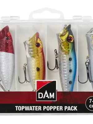 Akční Nabídka DAM Sada hladinových woblerů TOPWATER POPPER PACK s krabičkou 7 - 9 cm
