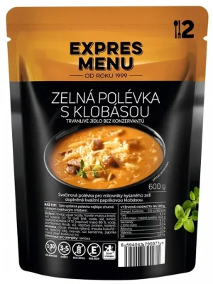 Časově Omezené Expres Menu Zelná polévka s klobásou - bezlepkové jídlo