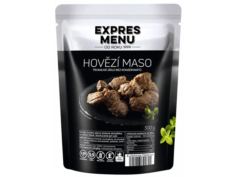 Expres Menu Hovězí maso - bezlepkové jídlo Časově Omezené
