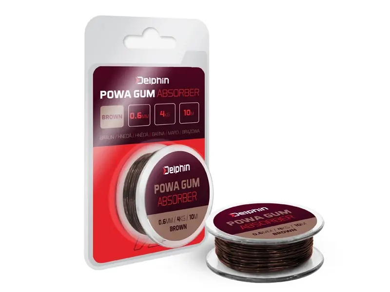 Sezónní Sleva Delphin POWA GUM Absorber Hnědá 7m - 1mm 8kg
