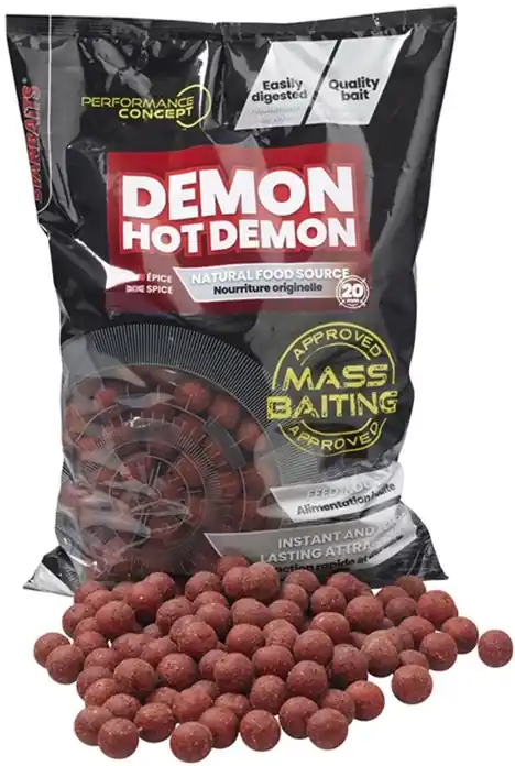 Akční Cena STARBAITS Mass Baiting Boilies Hot Demon 3kg 14mm