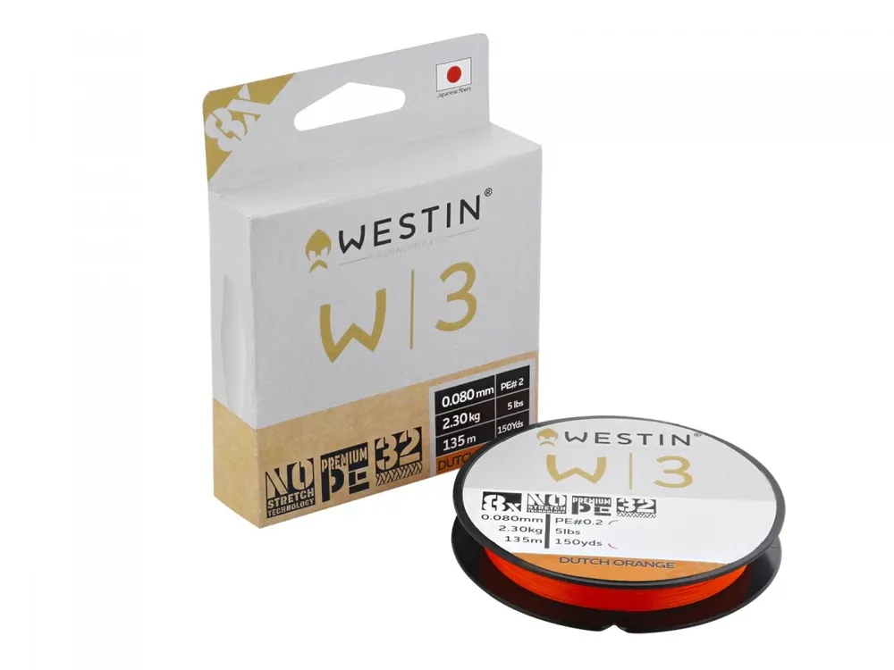 Westin Šňůra W3 8-BRAID DUTCH ORANGE 135M/150YDS 0.128MM 5KG 11LBS PE 0.6 Cenový Hit