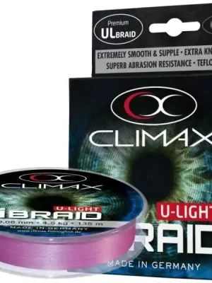 Autentický Climax Pletená šňůra iBraid U-Light fluo-fialová - 135m 0,06mm / 4,5kg