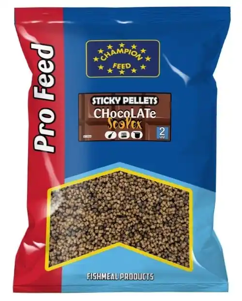 Champion Feed Sticky Pellets 2mm 650g - Chocolate / Scopex Speciální Cena