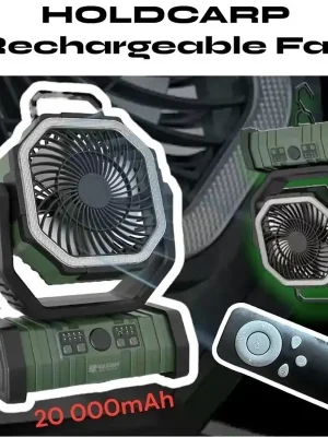 Holdcarp Ventilátor se světlem a dálkovým ovladačem - Rechargeable Fan Vysoce Kvalitní
