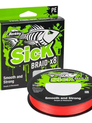 Výprodej Berkley Šňůra Sick Braid Red 0.12mm 11,20kg 150m
