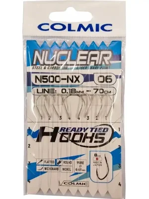 Colmic Hotové návazce Nuclear N500 - NX 70 cm, vel. 16 0,12 mm Novinka