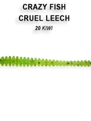 Crazy Fish Gumová nástraha Cruel Leech 5,5cm barva 20 kiwi -8ks Časově Omezené