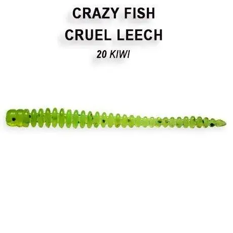 Crazy Fish Gumová nástraha Cruel Leech 5,5cm barva 20 kiwi -8ks Časově Omezené