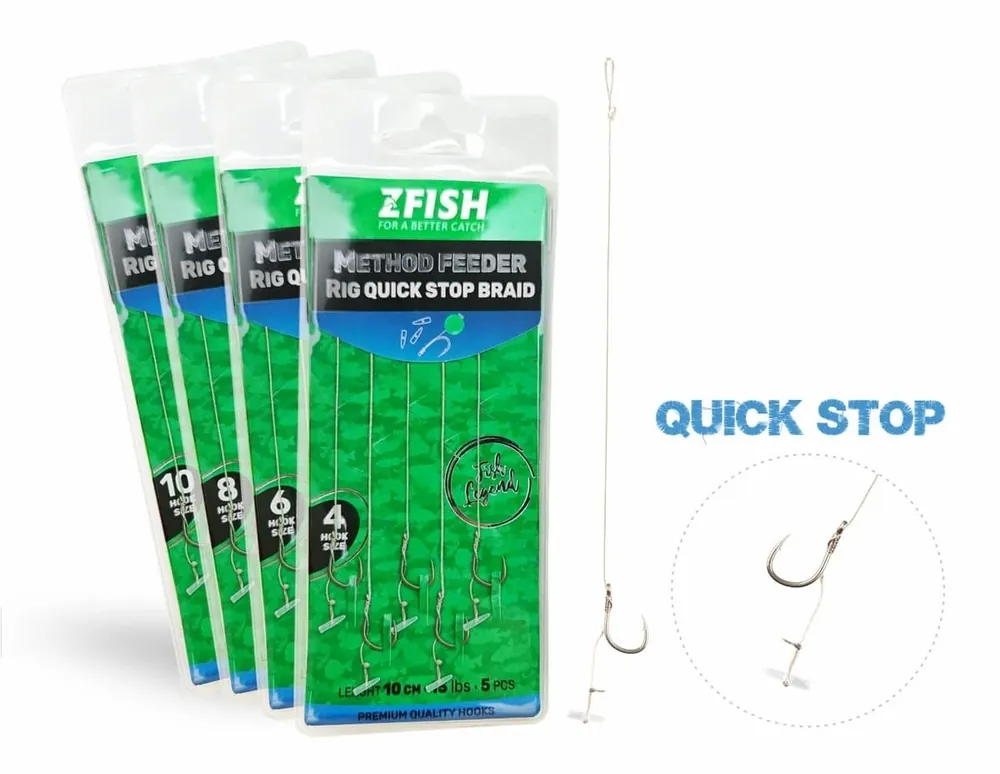 ZFISH Návazec Method Feeder Rig Quick Stop Braid 5 ks 4 Novinka
