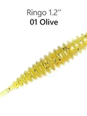 Crazy Fish Gumová nástraha Ringo 3cm barva 1 oliva 16 kusů kalamár Cenový Hit