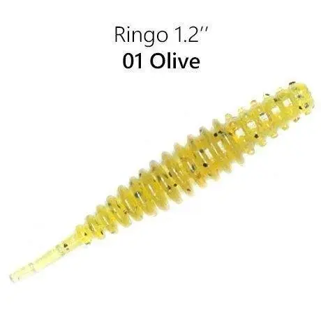 Crazy Fish Gumová nástraha Ringo 3cm barva 1 oliva 16 kusů kalamár Cenový Hit