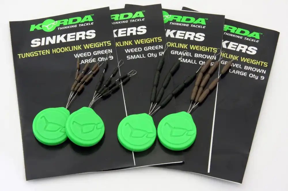 Wolframová zátěž na montáž Korda Sinkers Weedy Green - Small Sezónní Sleva