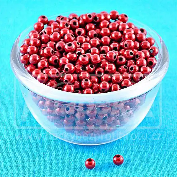 Plastové kuličky Miracle Beads 3D 50ks Red - 4,0mm Dokud Zásoby Vydrží